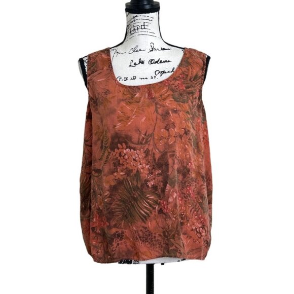 Tianello Tops - TIANELLO Women's Top Rayon Floral Sleeveless Crop Tank Top Size XL